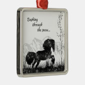 Schnee, Pferde, Bergurlaub Ornament Aus Metall (Rechts)