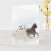 Schnee-Pferde Karte (Gelbe Blume)