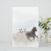 Schnee-Pferde - stationär Briefpapier (Stehend Vorderseite)