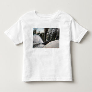 Schnee-Pflug-Eisenbahn-Reinigungs-Bahnen in Kleinkind T-shirt