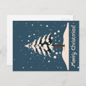 Schnee, Pine Tree und frohe Weihnachten Postkarte (Vorne/Hinten)
