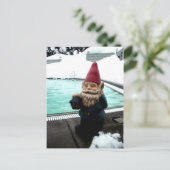 Schnee-PoolGnome Postkarte (Stehend Vorderseite)