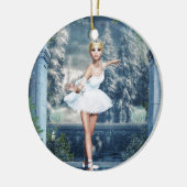 Schnee Prinzessin Ballerina Doppelseitiges Kunstmu Keramikornament (Links)