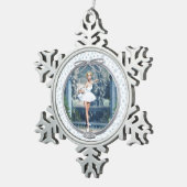 Schnee Prinzessin Ballerina Pewter Snowflake Ornam Schneeflocken Zinn-Ornament (Rechts)