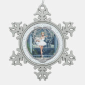 Schnee Prinzessin Ballerina Pewter Snowflake Ornam Schneeflocken Zinn-Ornament (Vorderseite)