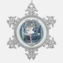 Schnee Prinzessin Ballerina Pewter Snowflake Ornam