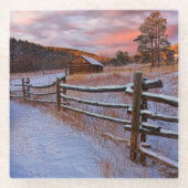 Schnee-Ranch Glasuntersetzer (Vorderseite)