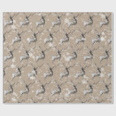 Schnee-Rentier-Kraft-Papierumschlag Geschenkpapier (Flach)