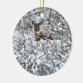 Schnee-Rotwild Keramik Ornament (Links)