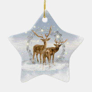 Schnee-Rotwild-Weihnachtsverzierung Keramikornament