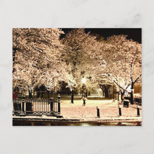 Schnee Salem Common Massachusetts Foto Postkarte