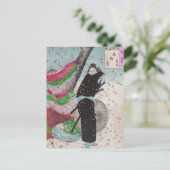 Schnee-Samurai Postkarte (Stehend Vorderseite)