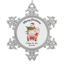 Schnee Santa LKW frohe Weihnachten