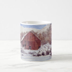 Schnee-Scheune in der GebirgsTasse Kaffeetasse