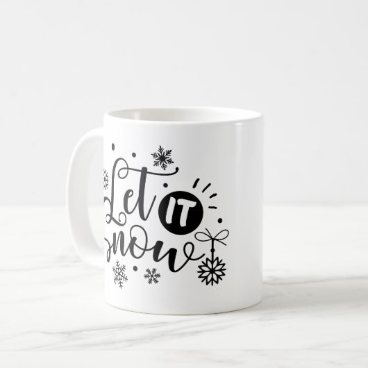 Schnee, Schneeflocke Kaffeetasse (Vorderseite Links)