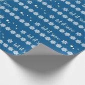 Schnee, Schneeflocken, schneeblaues Weihnachtspapi Geschenkpapier (Ecke)