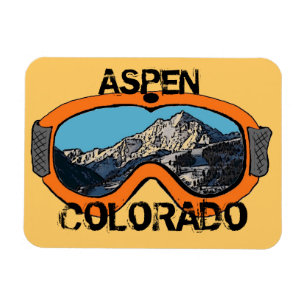 Schnee-Schutzbrillenmagnet Aspen Colorado orange Magnet
