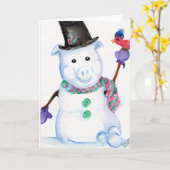 Schnee SCHWEIN Karte (Gelbe Blume)