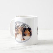 Schnee Shelties Tasse (Vorderseite Links)