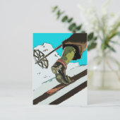 Schnee Ski, Berge Postkarte (Stehend Vorderseite)