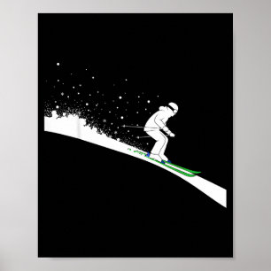 Schnee Ski Papa Lustiger Wintersport Skier Skifahr Poster