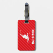 Schnee Ski; Rote Streifen Gepäckanhänger (Rückseite vertikal)