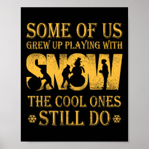 Schnee-Ski-Zeug Retro-Design für Ski-Schneebrettfa Poster