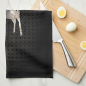 Schnee-Skifahren; Cooles Schwarzes Geschirrtuch (Viertel Falte)