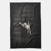 Schnee-Skifahren; Cooles Schwarzes Geschirrtuch (Vertikal)