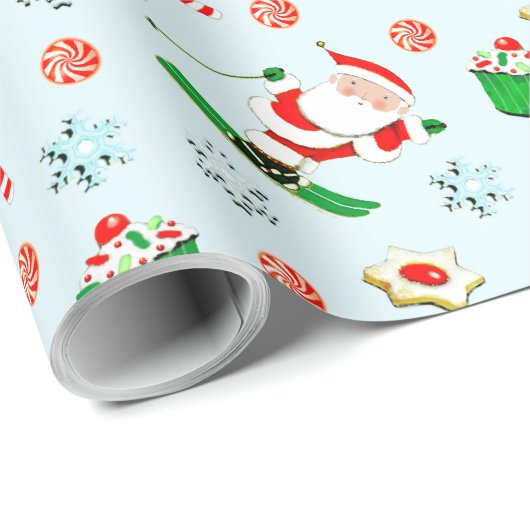 Schnee-Skiurlaub Geschenk Geschenkpapier (Rolleneckpunkt)