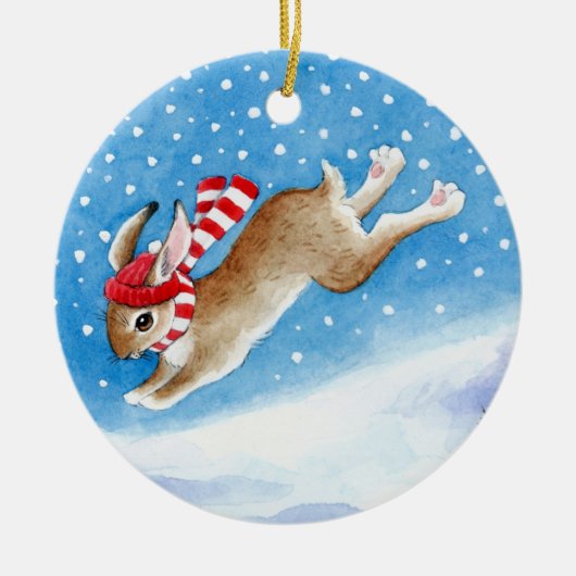 Schnee Sonnige Weihnachts- und Winterschmuck Keramikornament (Vorne)