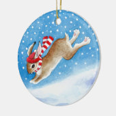 Schnee Sonnige Weihnachts- und Winterschmuck Keramikornament (Links)