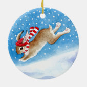 Schnee Sonnige Weihnachts- und Winterschmuck Keramikornament (Hinten)
