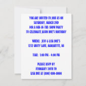 SCHNEE-SPASS-WINTER-GEBURTSTAGS-PARTY EINLADUNG (Rückseite)