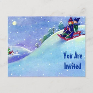 SCHNEE-SPASS-WINTER-GEBURTSTAGS-PARTY EINLADUNG