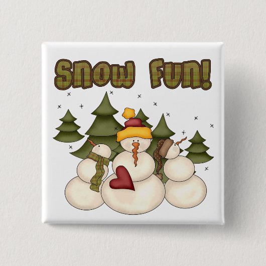 Schnee Spaß zwei Hemden und Geschenke Button (Vorderseite)