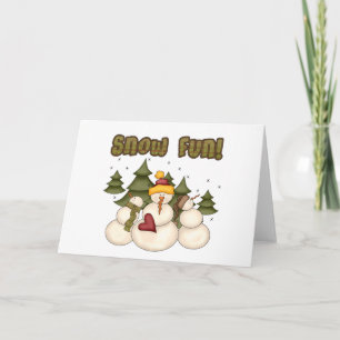 Schnee Spaß zwei Hemden und Geschenke Feiertagskarte