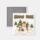 Schnee Spaß zwei Hemden und Geschenke Magnet (Vorderseite/Rückseite)