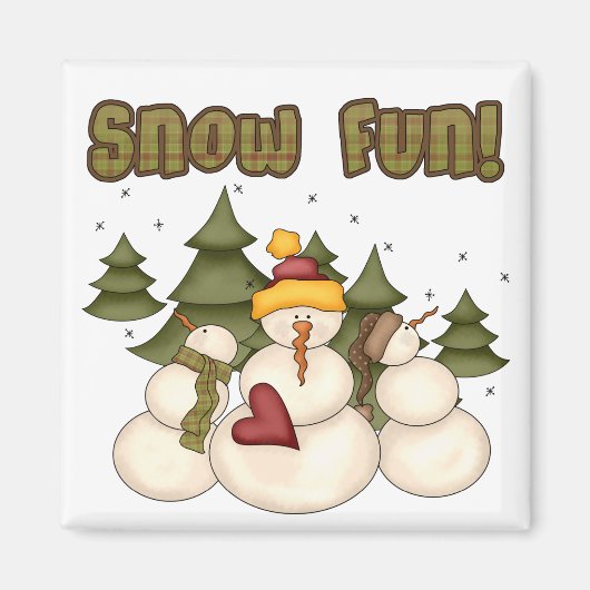 Schnee Spaß zwei Hemden und Geschenke Magnet (Vorne)