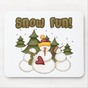 Schnee Spaß zwei Hemden und Geschenke Mousepad