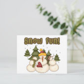 Schnee Spaß zwei Hemden und Geschenke Postkarte (Stehend Vorderseite)