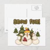 Schnee Spaß zwei Hemden und Geschenke Postkarte (Vorne/Hinten)