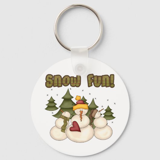 Schnee Spaß zwei Hemden und Geschenke Schlüsselanhänger (Vorderseite)