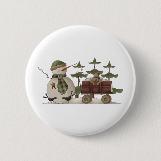 Schnee-Spulen · Schneemann mit Lastwagen Button (Vorderseite)