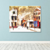Schnee-Stadtlandschaft Leinwanddruck (Insitu (Holzboden))