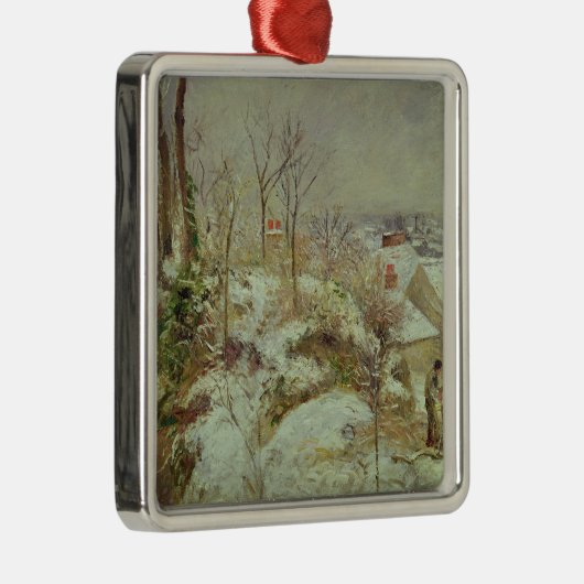 Schnee-Szene Silbernes Ornament (Rechts)