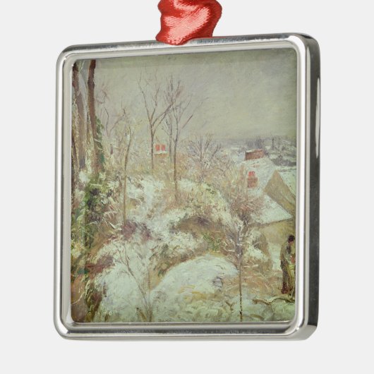 Schnee-Szene Silbernes Ornament (Links)