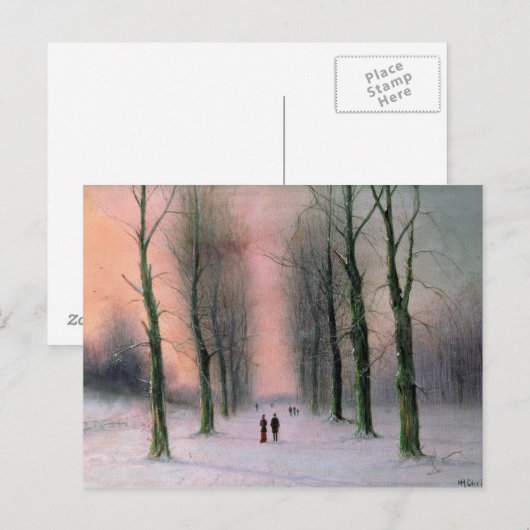 Schnee Szene-Wanstead Park Postkarte (Vorne/Hinten)