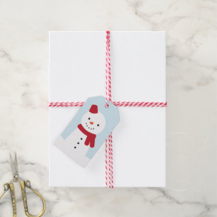 Schnee-Tag - Häschen u. Schneemann Geschenkanhänger