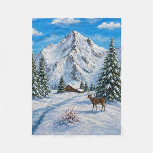 Schnee-Tal-Decke Fleecedecke (Vorderseite)